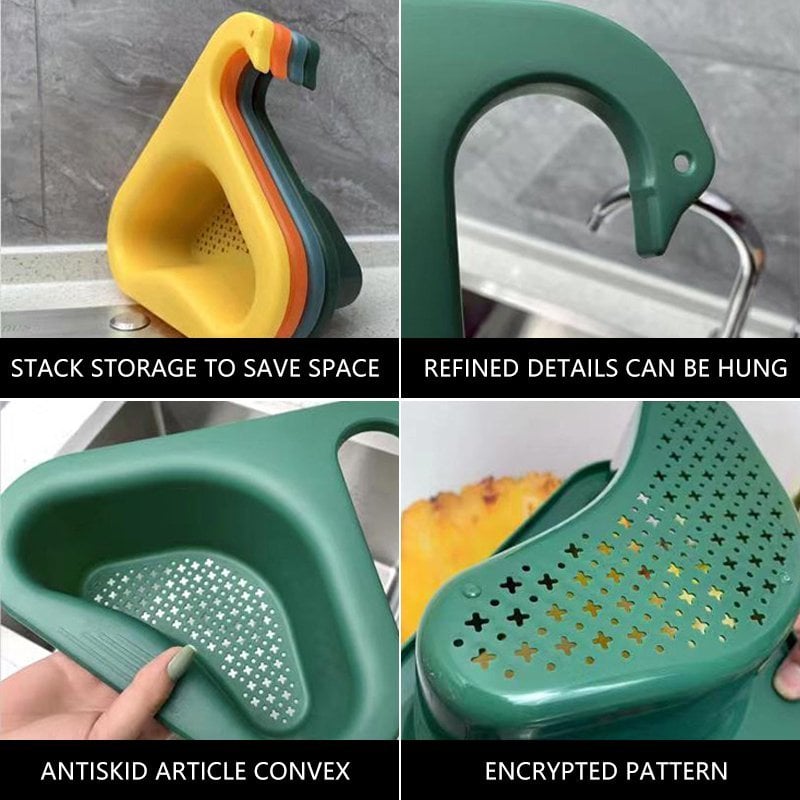 🔥 Kitchen Sink Drain Basket Swan Drain Rack🔥