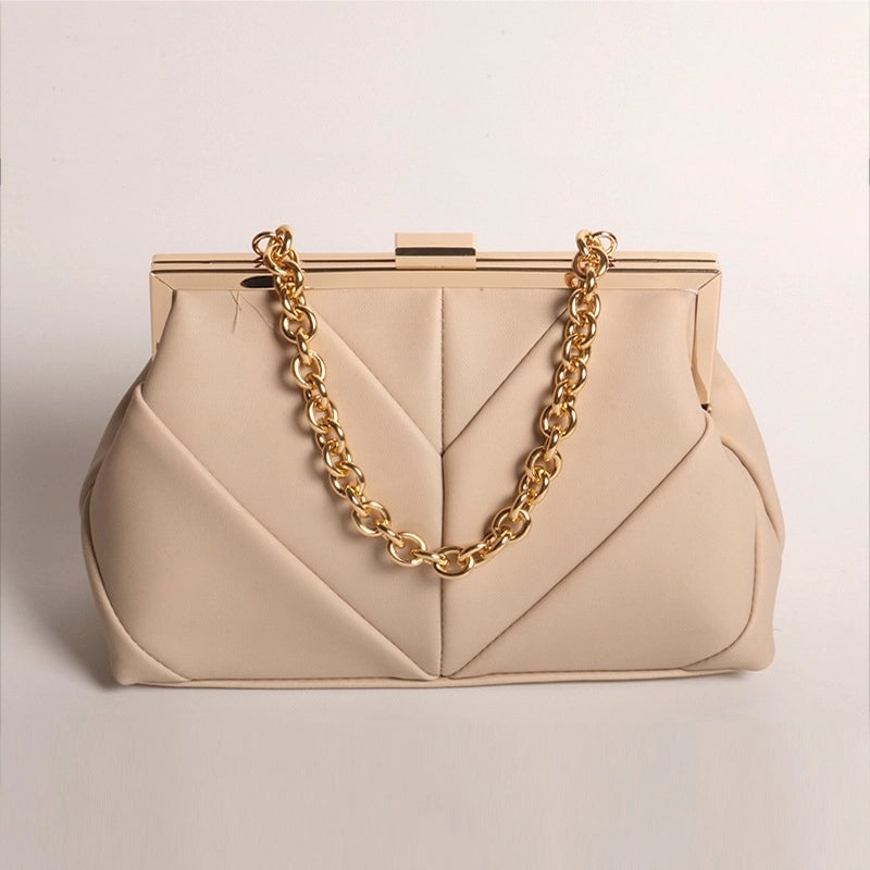 Pu Leather Solid Color Pillow Shape Evening Bags