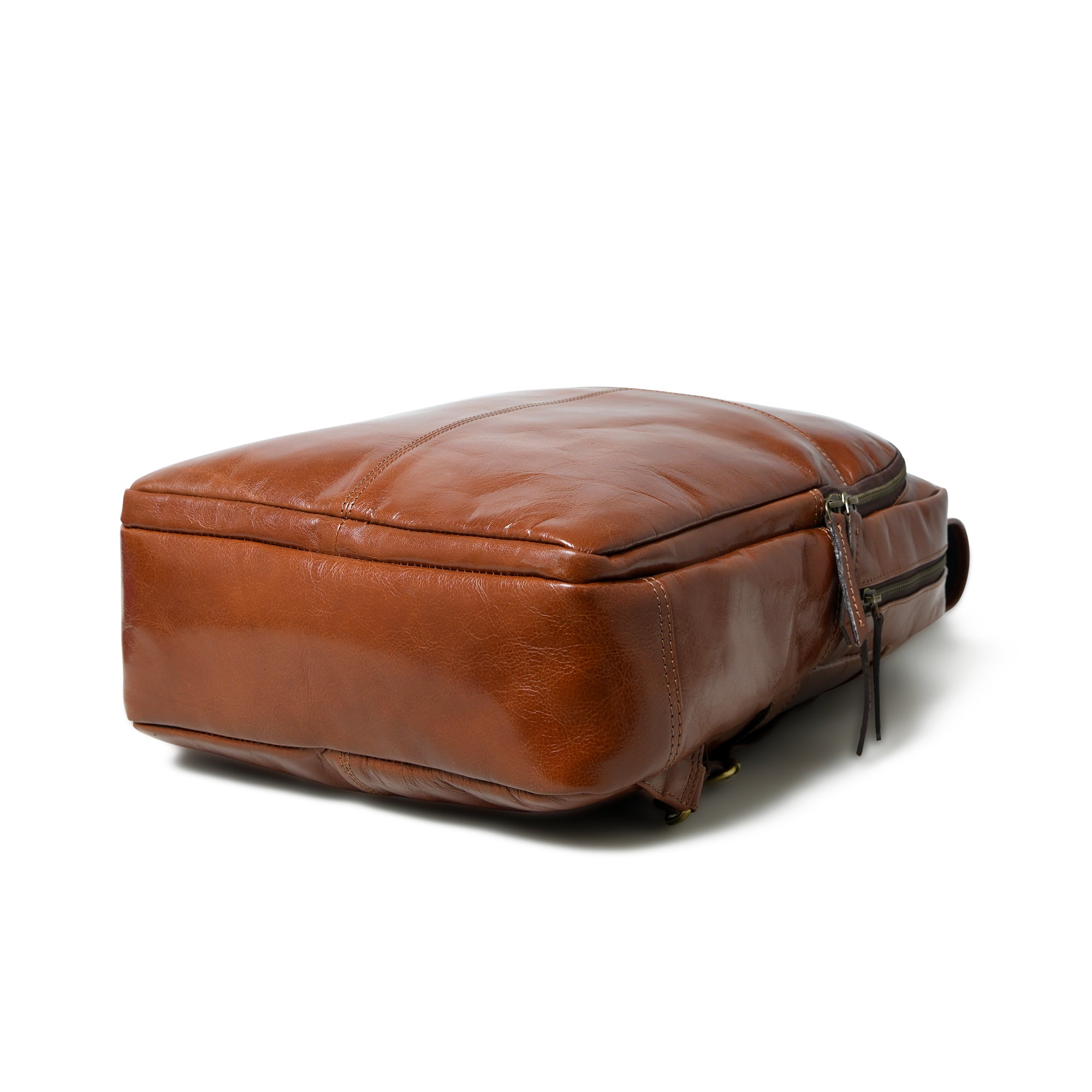 Luxury Italian Leather Backpack. Tan