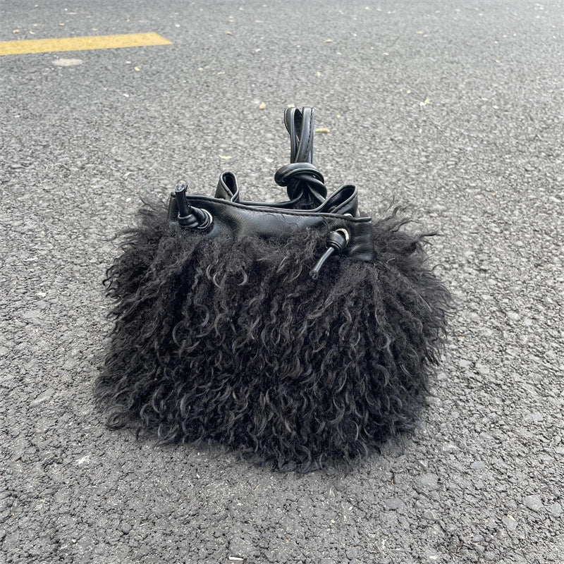 Women's Medium All Seasons Plush Basic Bucket Bag