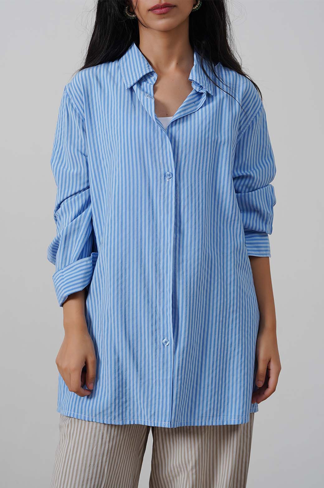 TWO WAY STRIPED SHIRT