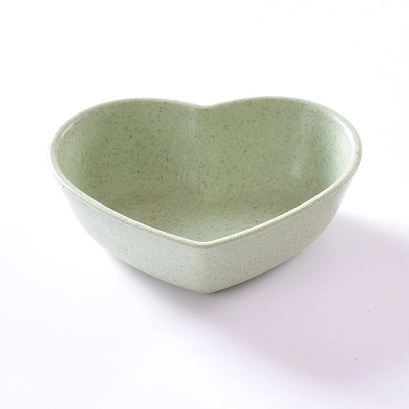 Cute Red Heart Solid Color Wheat Straw Tableware 1 Piece