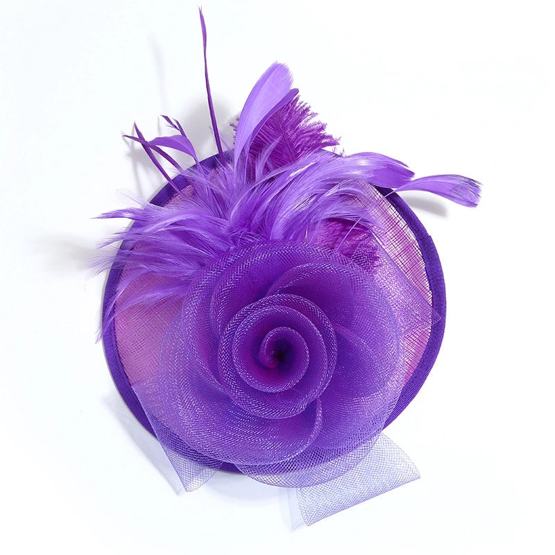 Supply Of Women's Hats Spring And Summer Hemp Gauze Ostrich Feather Western-style Banquet Hat