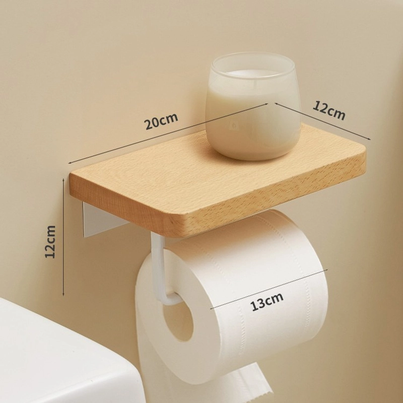 Classical Solid Color Wood Aluminium Alloy Tissue Holder