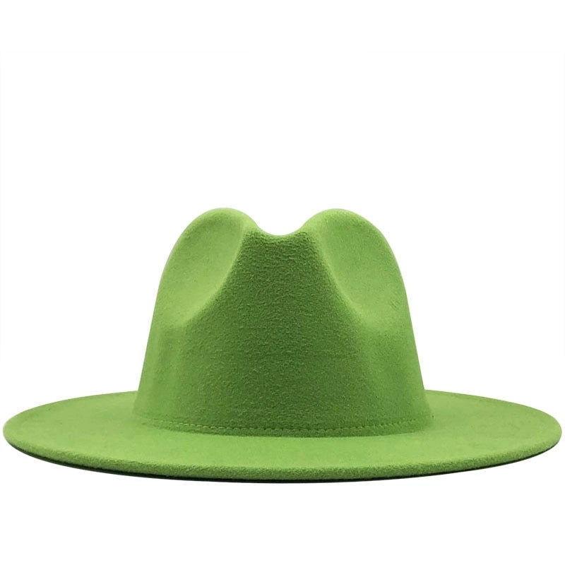 New Multicolor Wide Brim Woolen Hat Jazz Hat