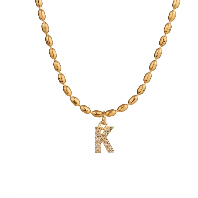 Shiny Letter Letter 304 Stainless Steel Necklace
