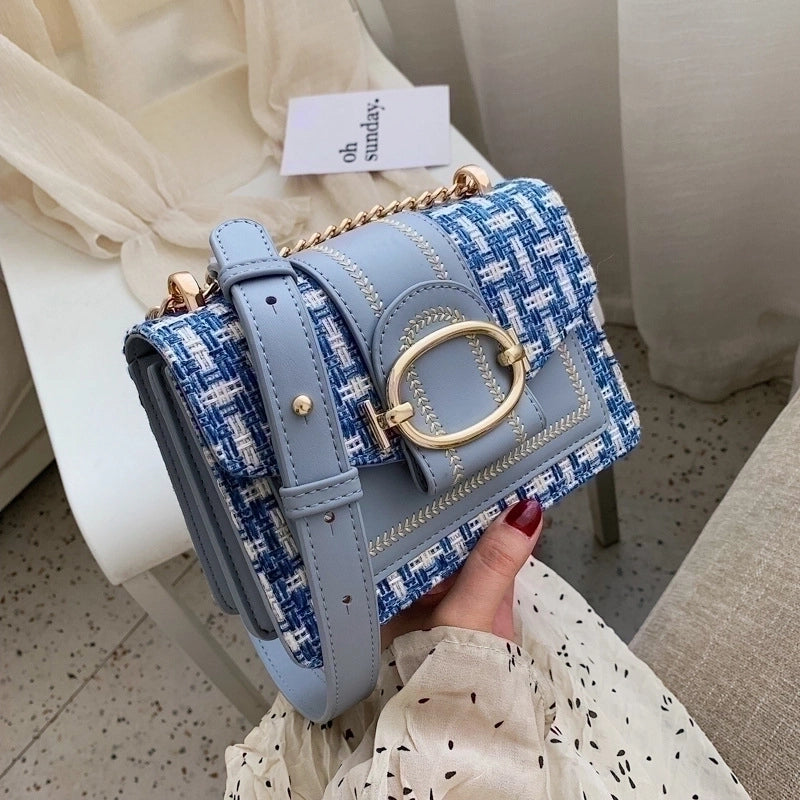 Women's Small Pu Leather Printing Vintage Style Square Flip Cover Shoulder Bag Crossbody Bag