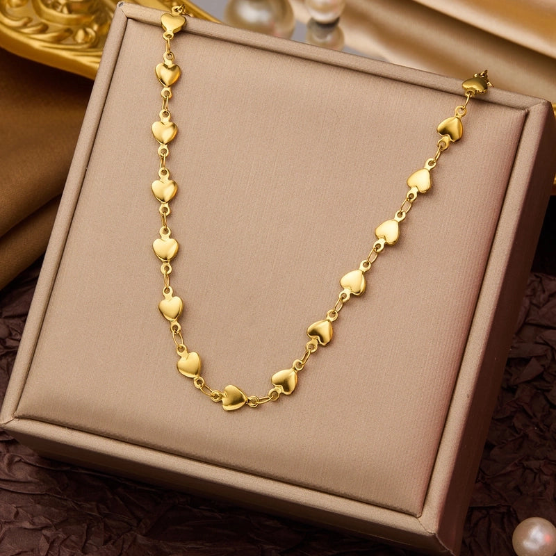 Elegant Minimalist Geometric Flower Bow Knot Titanium Steel Plating Pendant Necklace