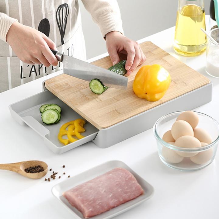 Kitchen Cutting Board with Detachable Storage Drawer