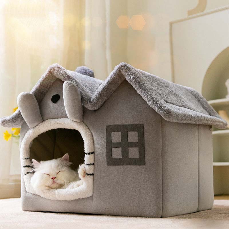 House Design Semi-Enclosed Cat Bed