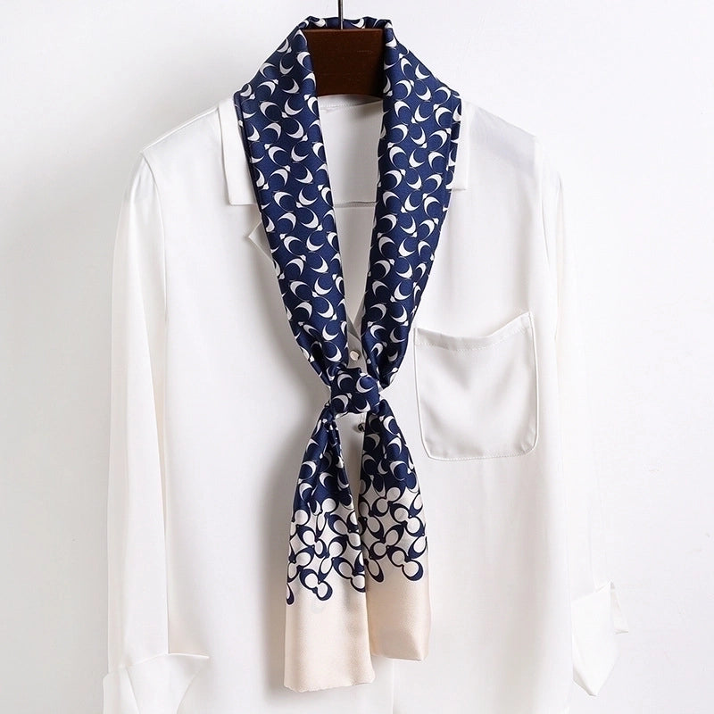 Women's Elegant Printing Satin Silk Scarf