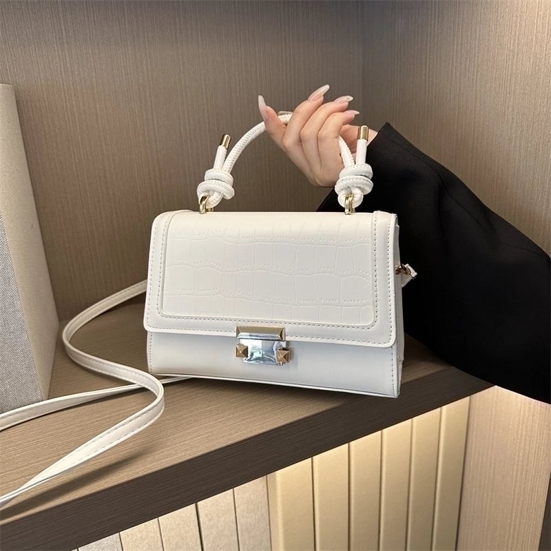 Women's All Seasons Pu Leather Solid Color Vintage Style Square Flip Cover Handbag