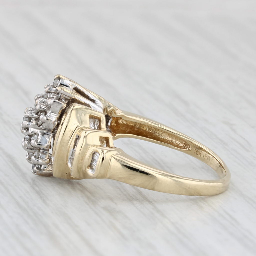 0.53ctw Diamond Cluster Ring 10k Yellow Gold Size 5