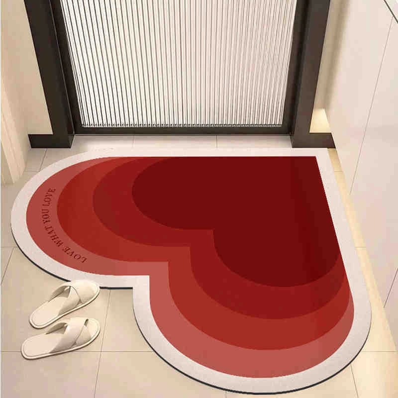 Casual Elegant Heart Shape Diatom Ooze Carpet Bathing
