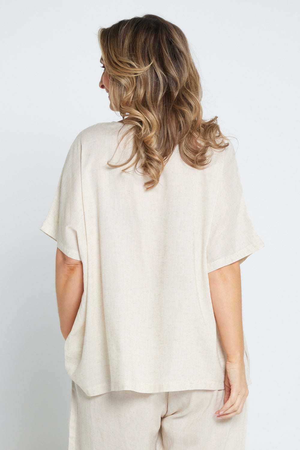 Adalee Linen Top - Flax