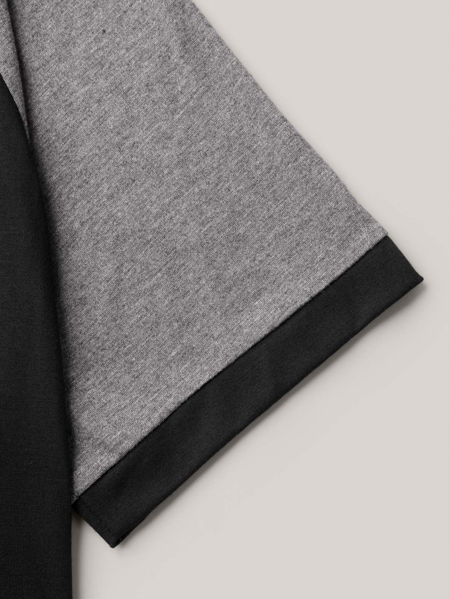 Color Contrast Neck Cut-Out T-Blouse