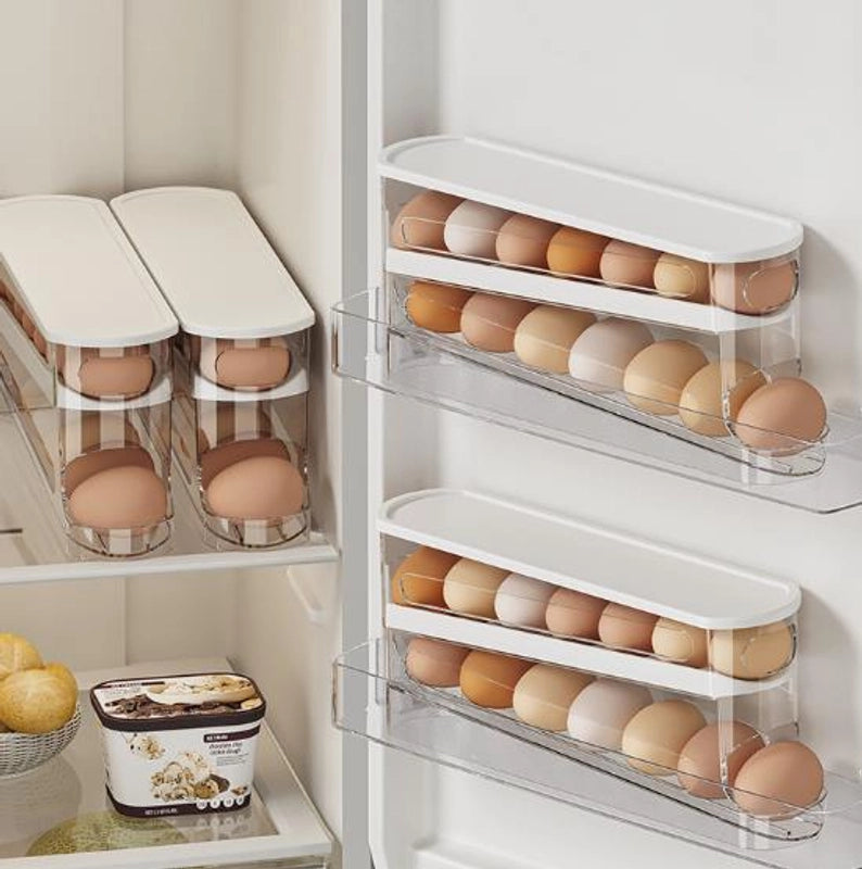 Casual Solid Color Plastic Egg Storage Box