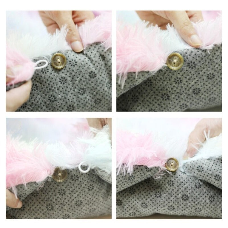 Cushion Cat Bed Soft Plush Anti Slip