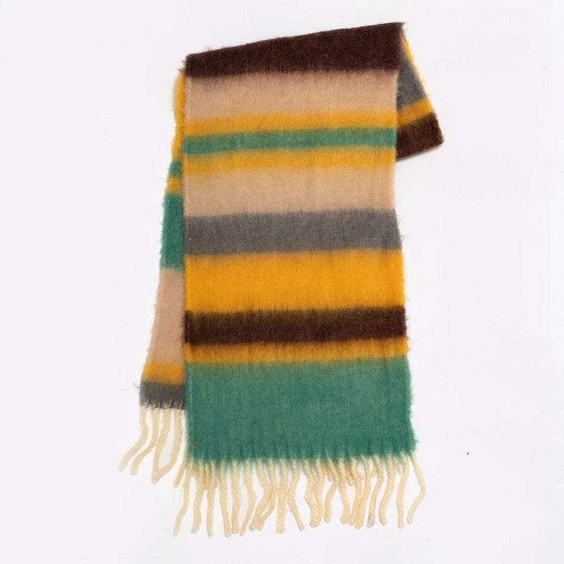 Women's Preppy Style Color Block Acrylic Printing Scarf