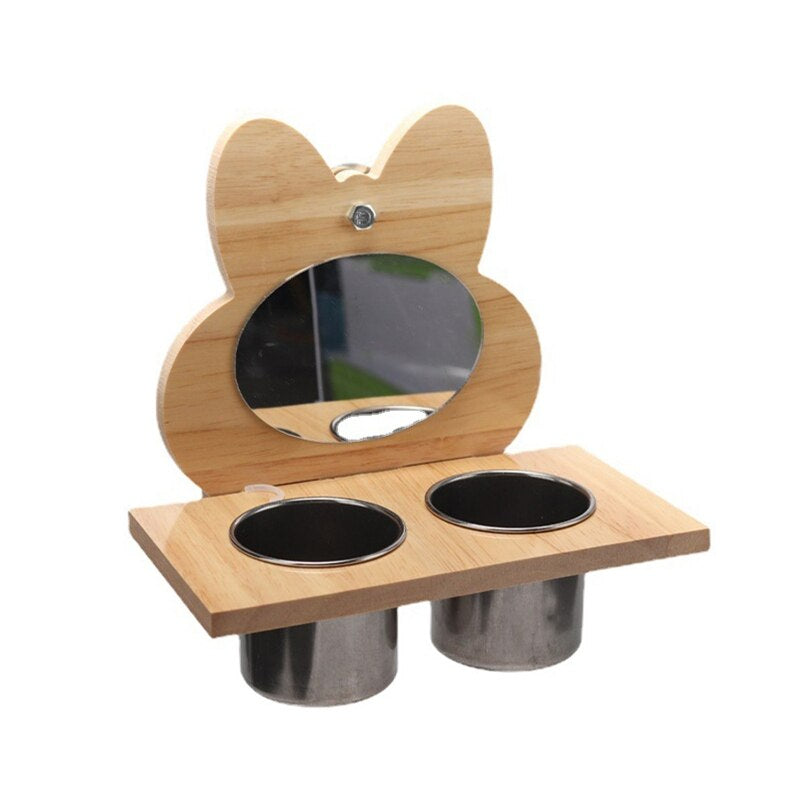 Bird Mirror Toy with Wooden Platform
