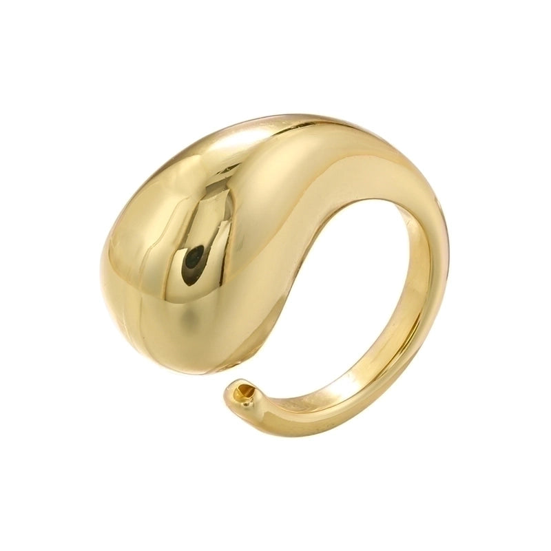 Casual Vintage Style Minimalist Irregular Water Droplets Copper 18k Gold Plated Open Rings In Bulk