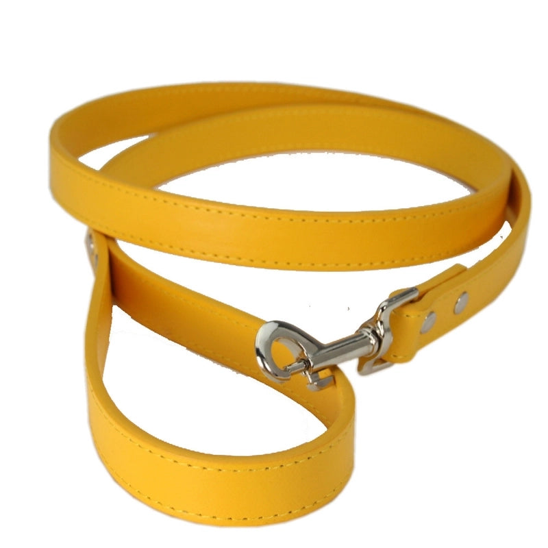 Simple Solid Color Pet Dog Cat Anti-lost Pu Leather Hand Holding Rope