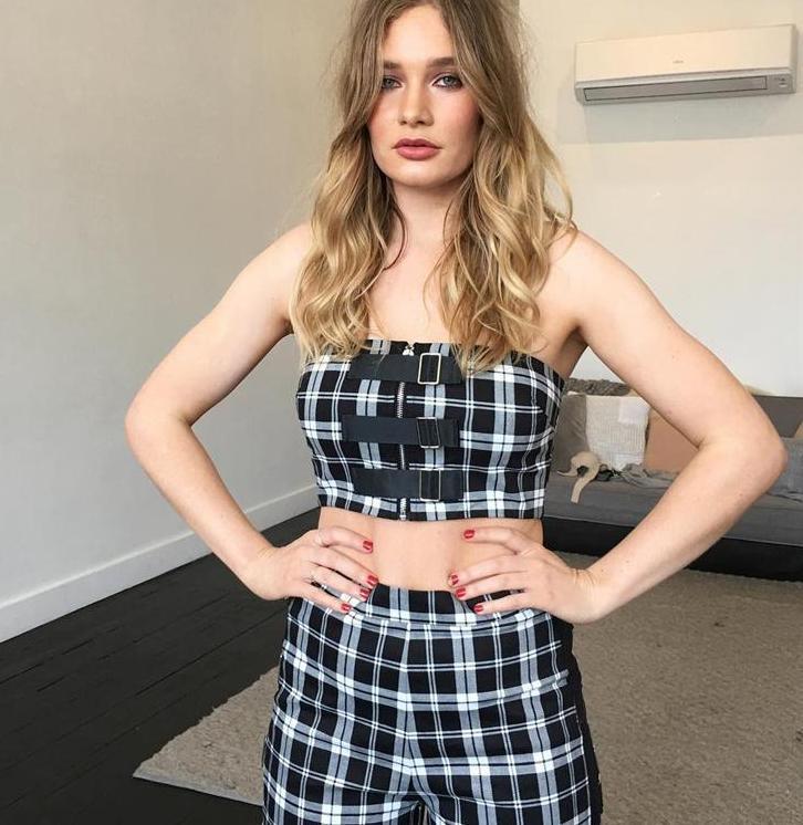 Plaid Two Piece Tube Top Trouser Set