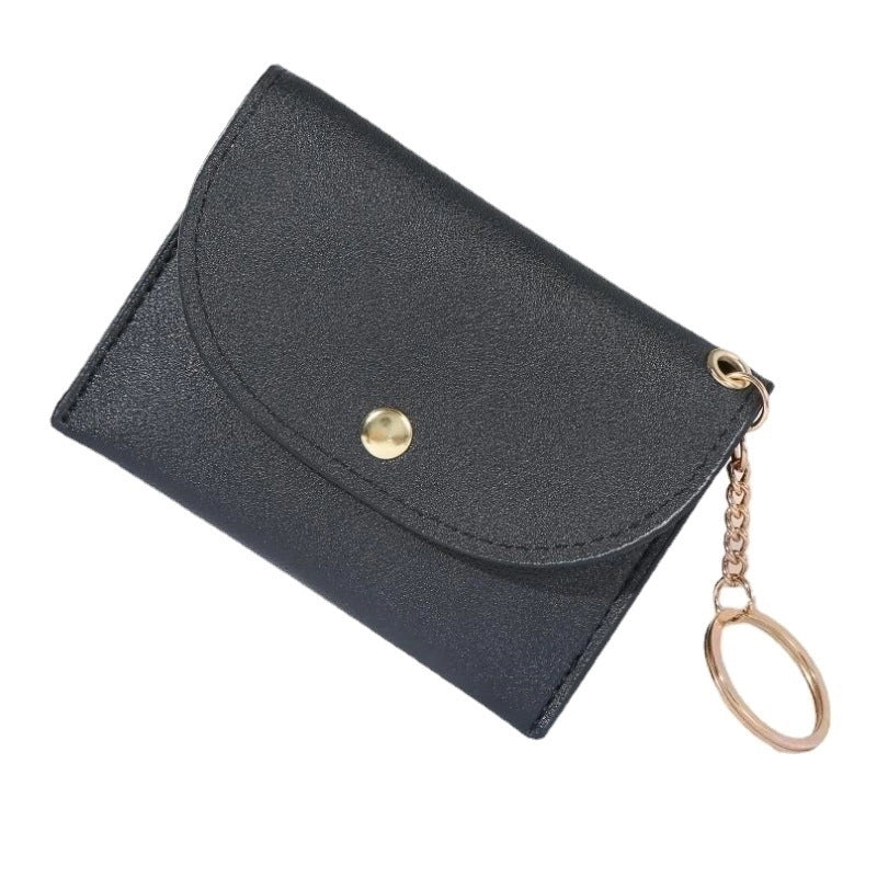 Women's Pu Leather Solid Color Sweet Square Zipper Buckle Coin Purse