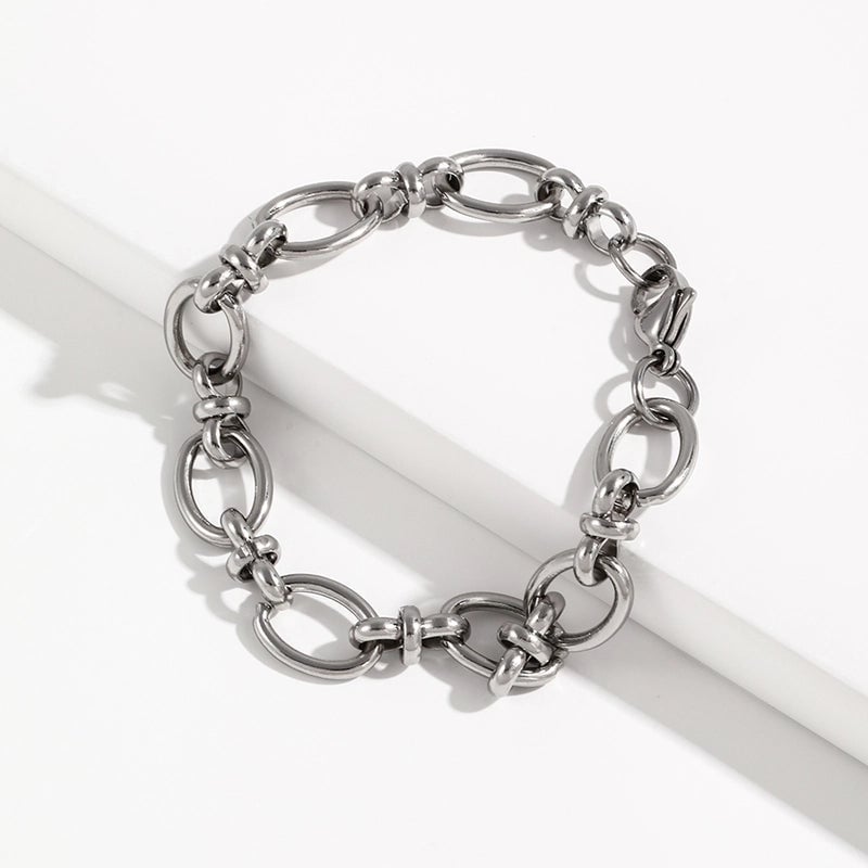 Basic Solid Color Stainless Steel Plating 18k Gold Plated Bracelets Necklace
