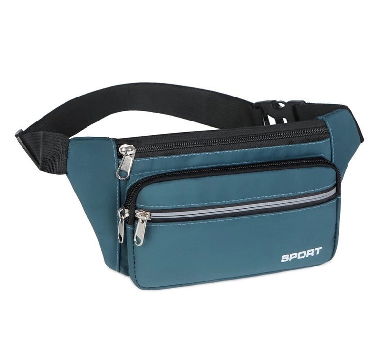 Men's Solid Color Nylon Zipper Fanny Pack
