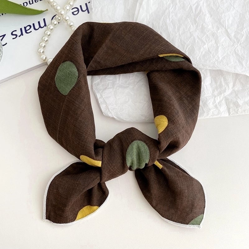 Women's Sweet Minimalist Color Block Cotton And Linen Printing Scarf