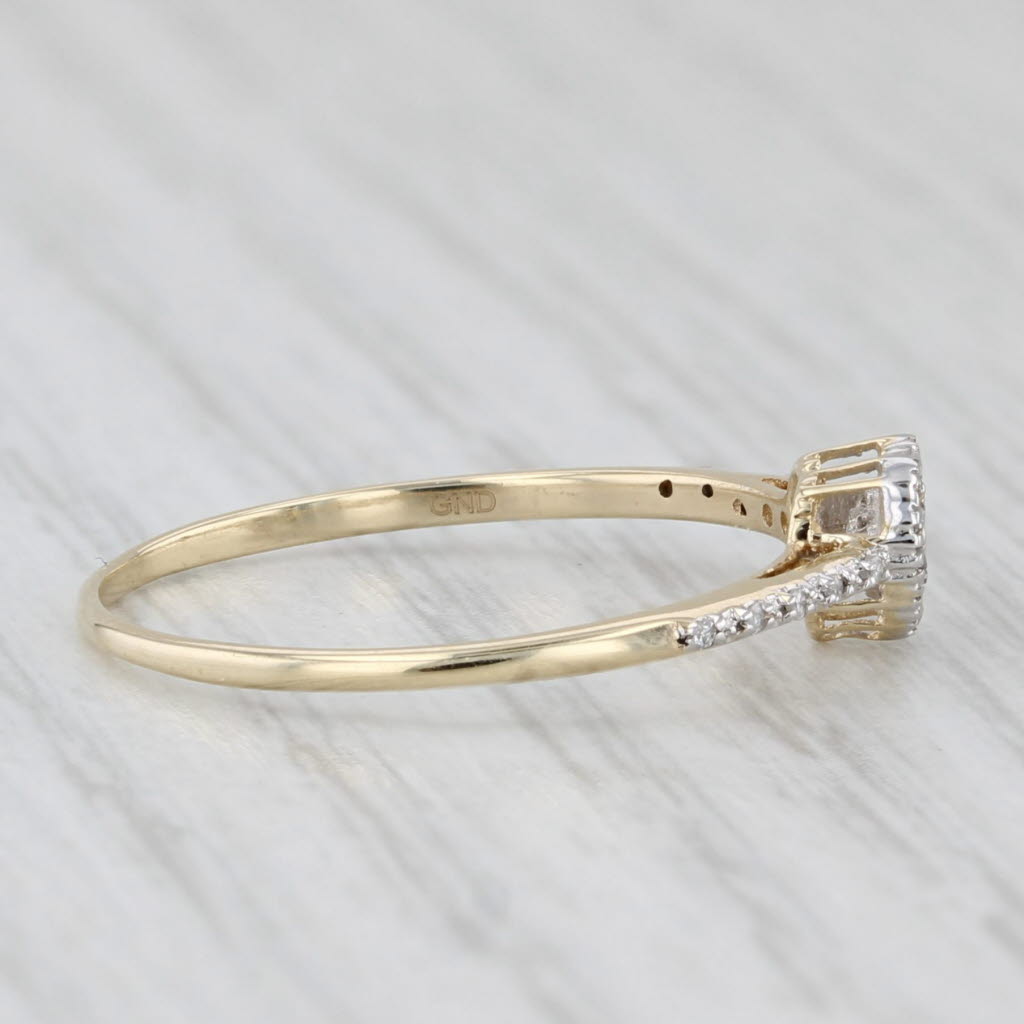 0.10ctw Small Diamond Heart Ring 10k Yellow Gold Size 7 Promise