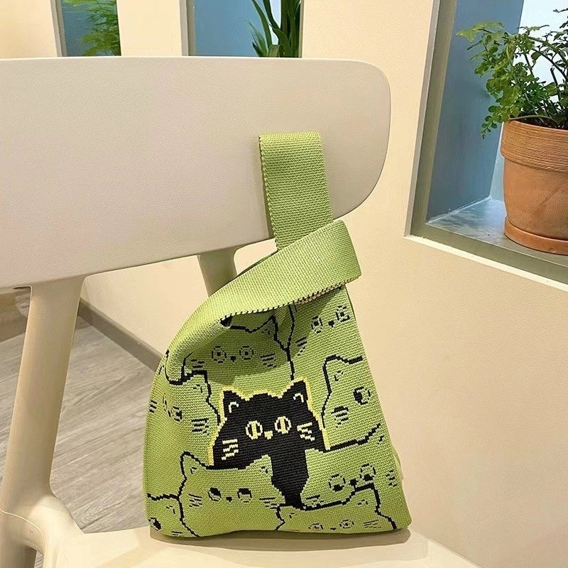 Women's Knit Printing Animal Elegant Square Open Square Bag