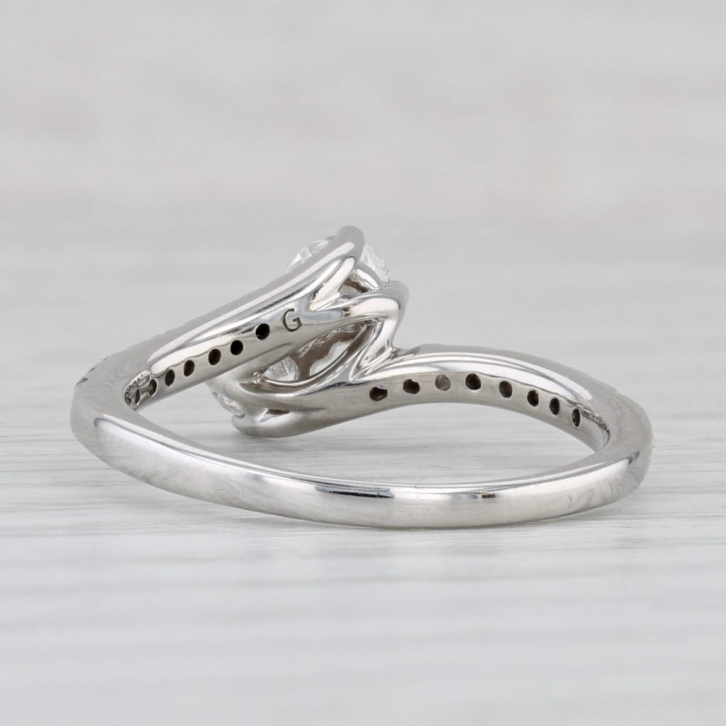 0.72ctw 2-Diamond Bypass Ring 14k White Gold Engagement Anniversary Size 7.5
