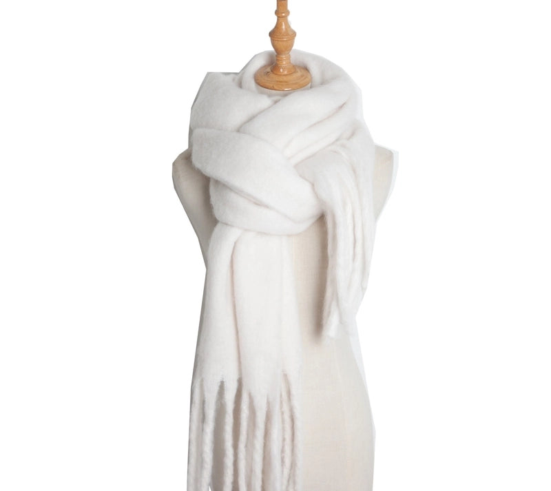 Women's Minimalist Solid Color Polyester Scarf
