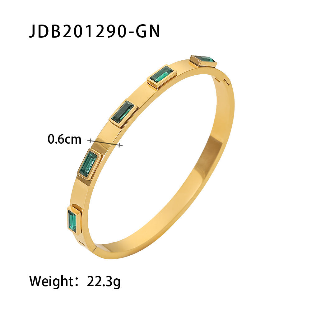 Stainless Steel Zircon Heart Bracelet Titanium Steel Bracelet