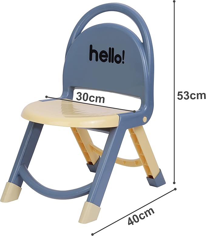 Foldable Kids Plastic Chair. Back Support Strong and Durable Plastic Chair
