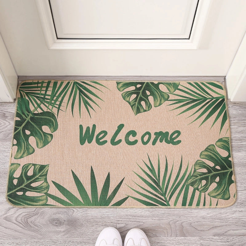 Imitation Saber Hemp Printed Rubber Floor Mat Rubber Bathroom Anti-slip Mat Absorbent Carpet Floor Mat Entrance Door Mat