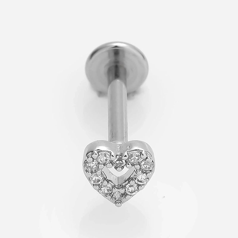 1 Piece Lip Rings Minimalist Commute Leaves Heart Shape Flower 316L Stainless Steel  Inlay Zircon 18K Gold Plated Ear Cartilage Rings & Studs