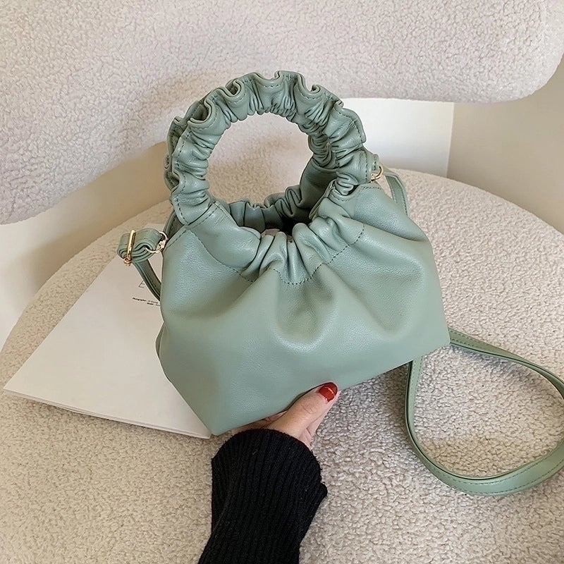 Retro Shoulder Bag Soft Fold Ring Dumpling Bag Simple Messenger Bag Large Capacity