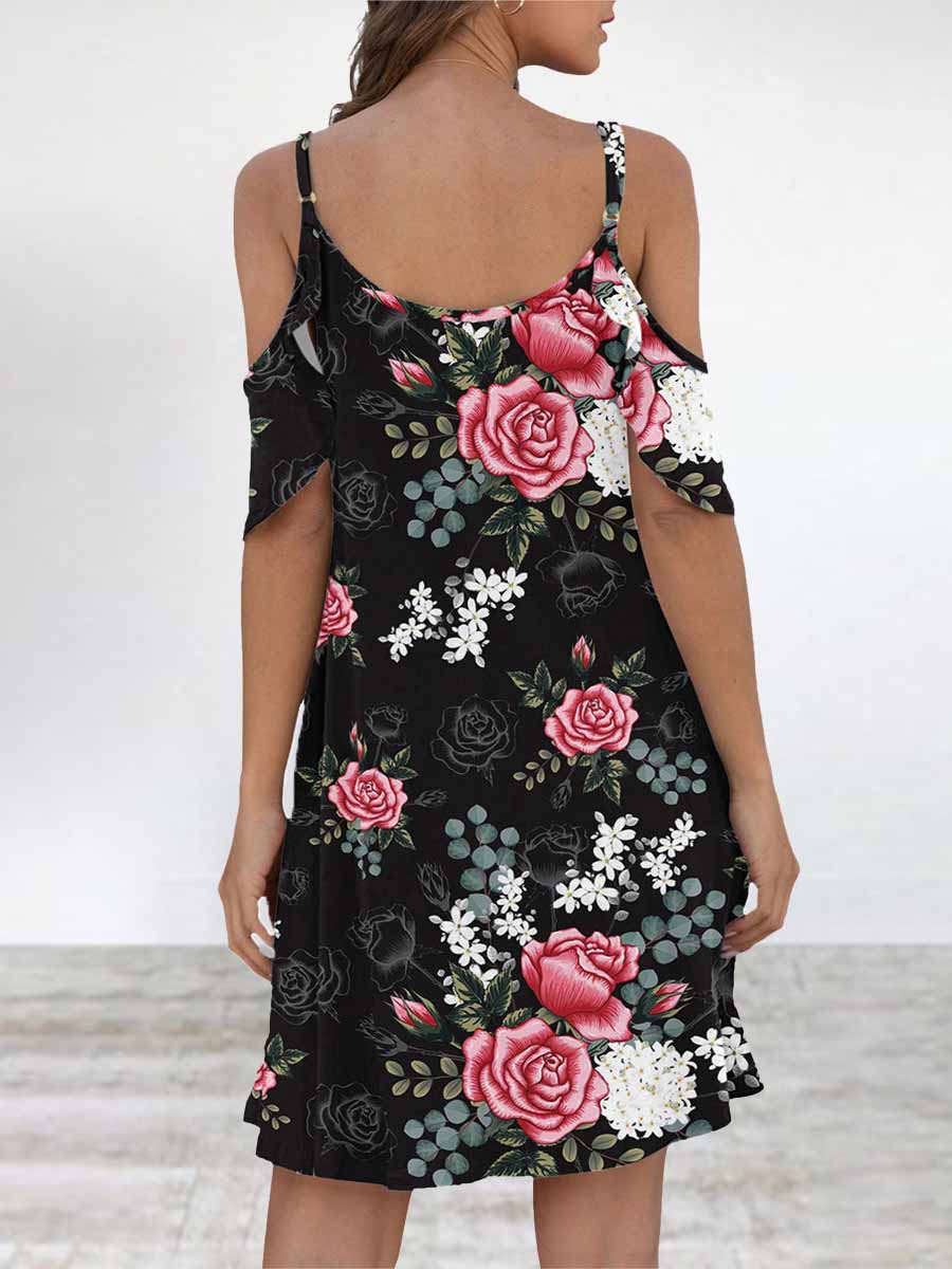 Elegant Print Flounce O Neck Dresses(11 Colors)