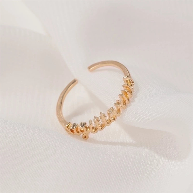 New  Fashion  Letter   Open Index Finger Single Ring  Personality Simple Twelve Constellation Ring