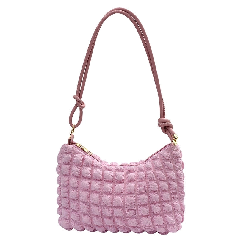 Women's Small Nylon Solid Color Basic Square Zipper Underarm Bag