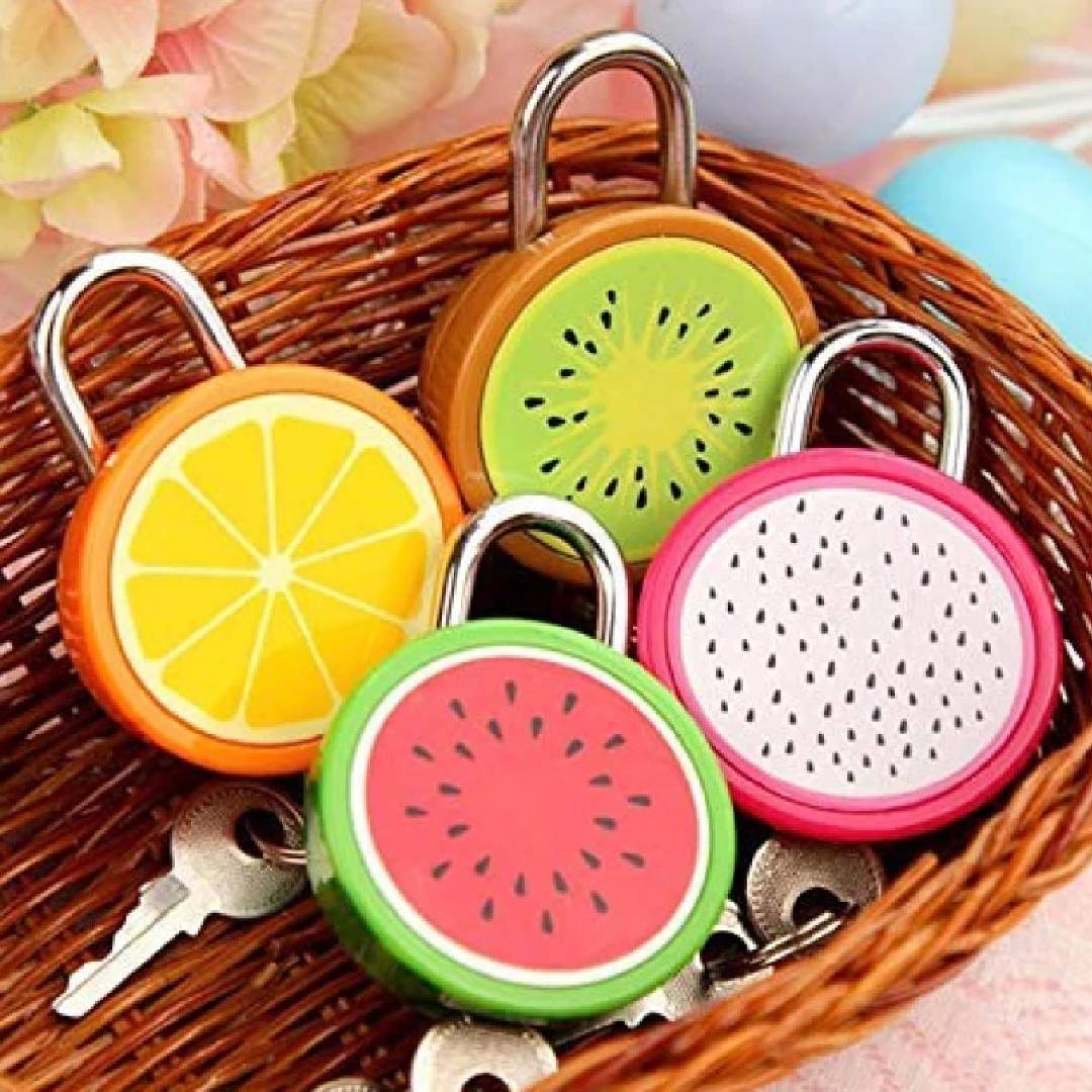 Cute Fruit Shape Metal Travel Suitcase Press Lock With Keys