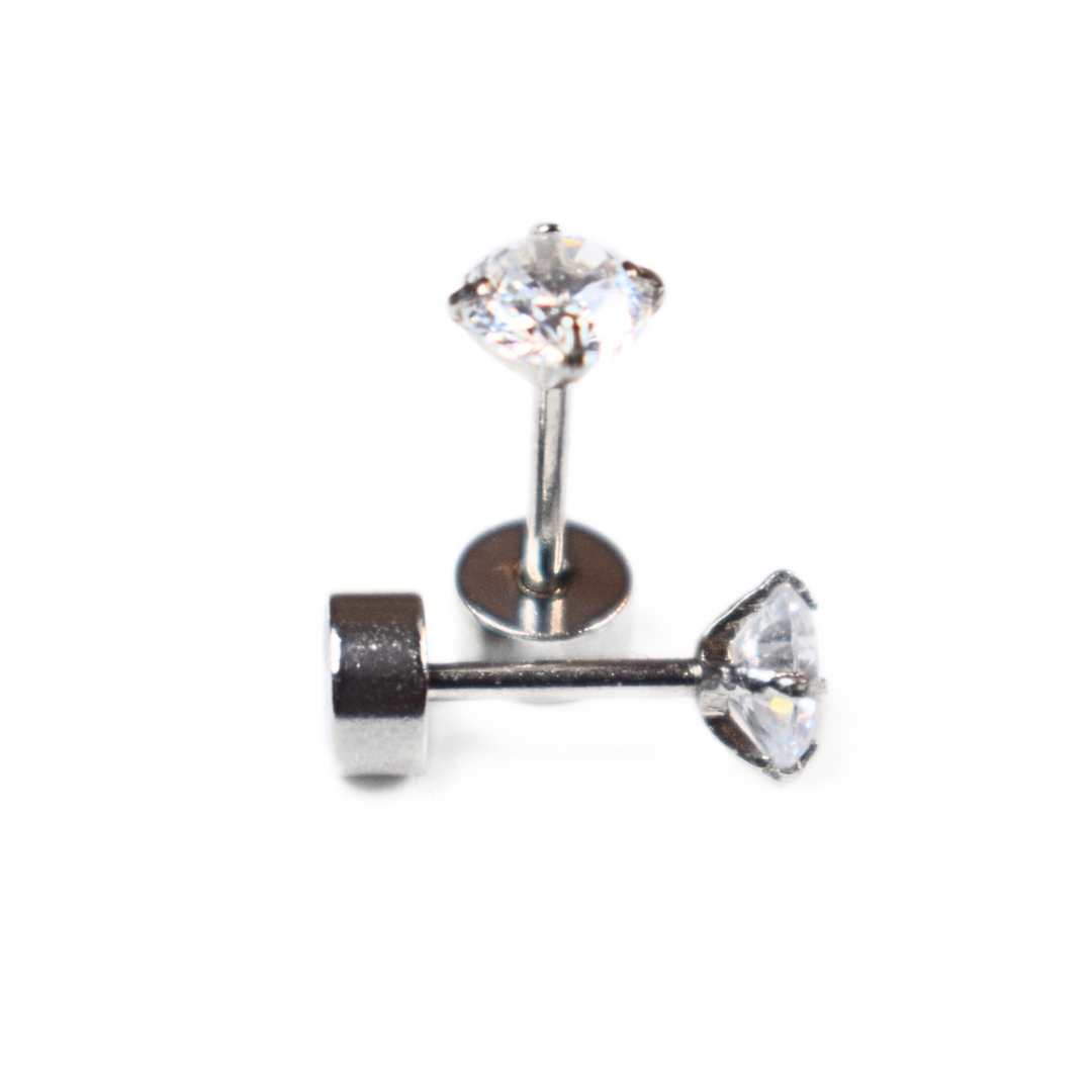 Baby Diamond style studs - Silver