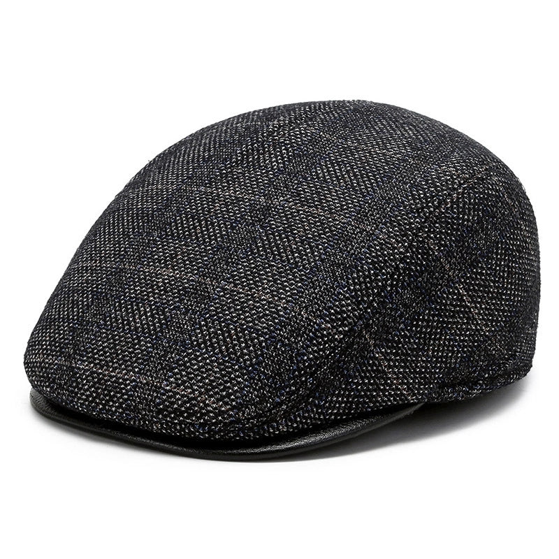Men's Retro Minimalist Solid Color Curved Eaves Beret Hat