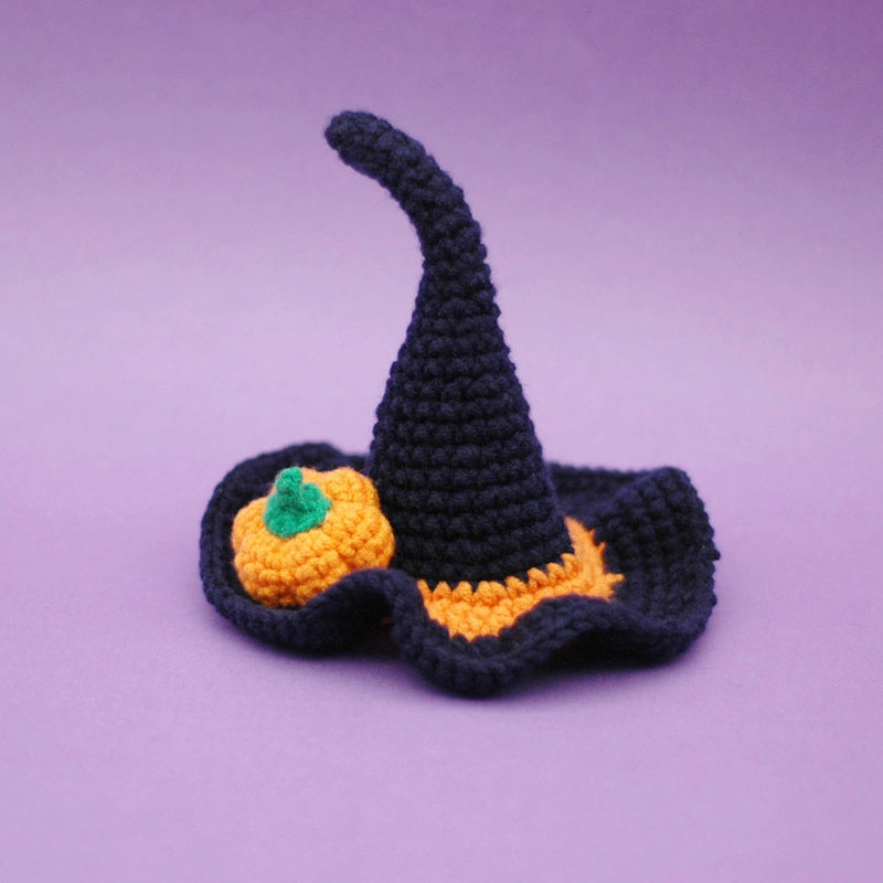 Pet Hat New Pet Halloween Handmade Witch Hat Wool Cat Dog Rabbit Christmas Photo Accessories