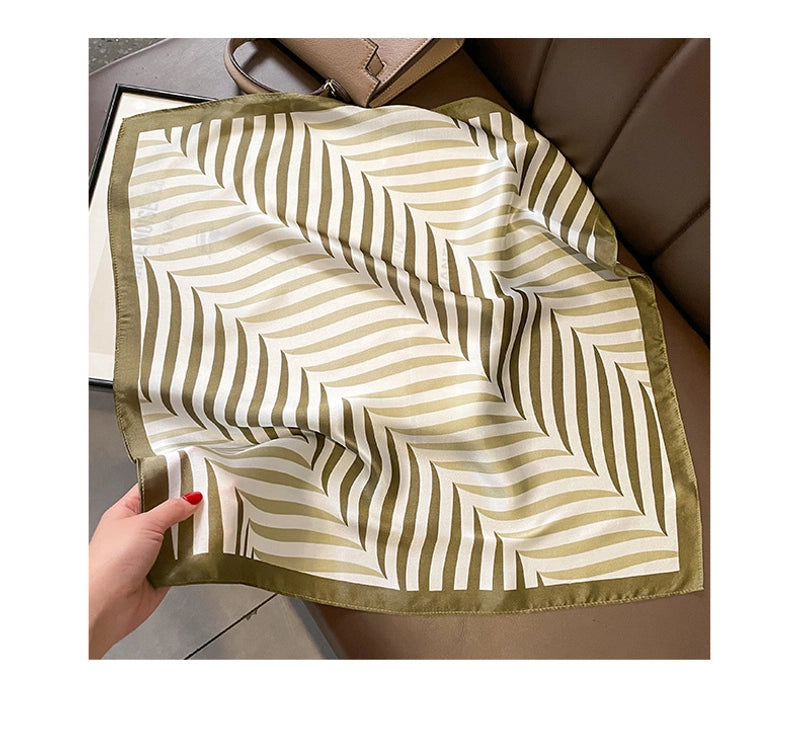 Women's Elegant Minimalist Stripe Silk Printing Silk Scarf