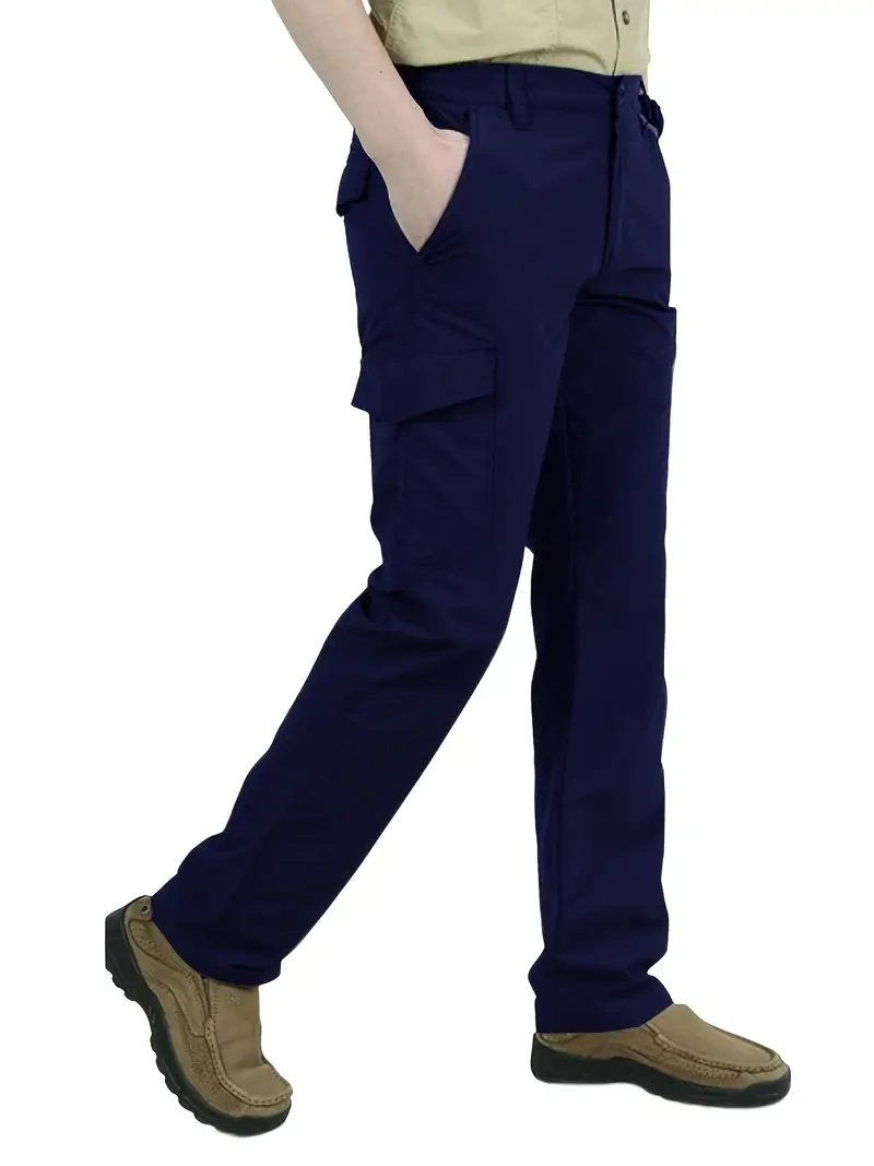 Men's Breathable Summer Casual Trousers with Multi-Pocket Design