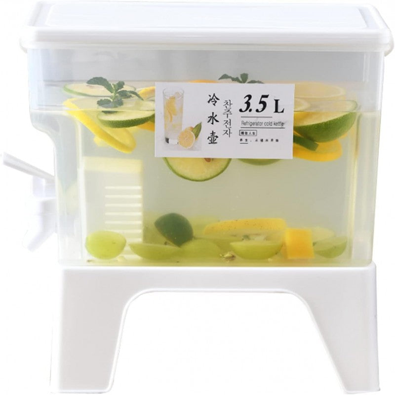 Plastic Cool Drinks Water Bucket With Faucet. 3.5L Large Capacity With Stand